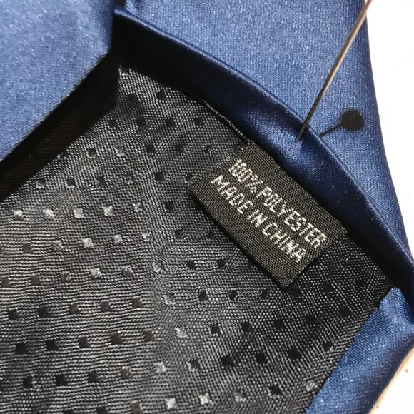 Umo Lorenzo Shinny Blue Solid Classic Wide Necktie - Picture 5 of 5